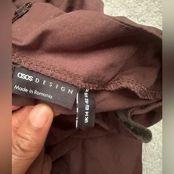 Asos Brown Ruched  Dress - Picture 4 of 5